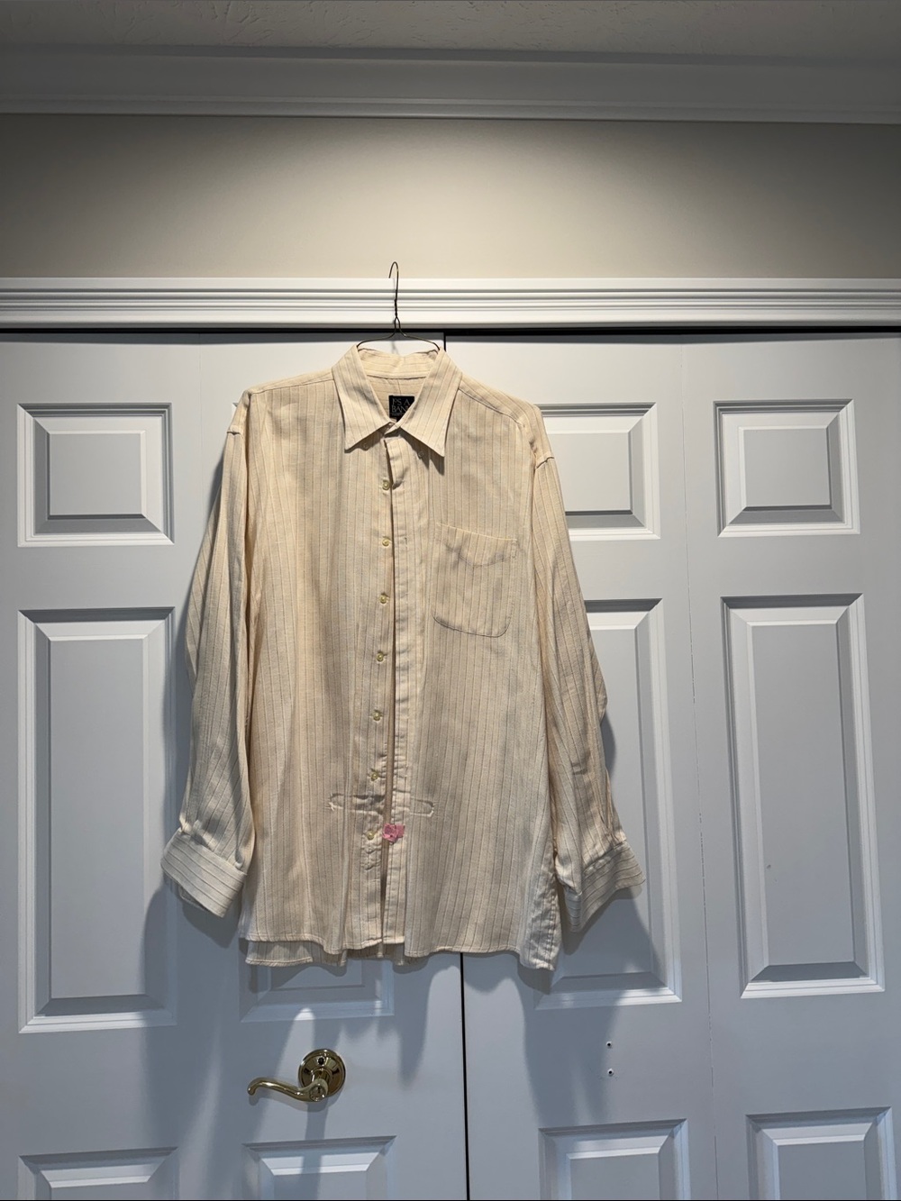 Men's Classic Linen Button-Up Shirt in Cream Jos. A Bank
